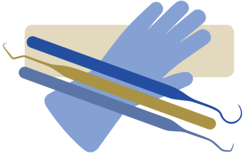 Illustration of dental tools and instruments