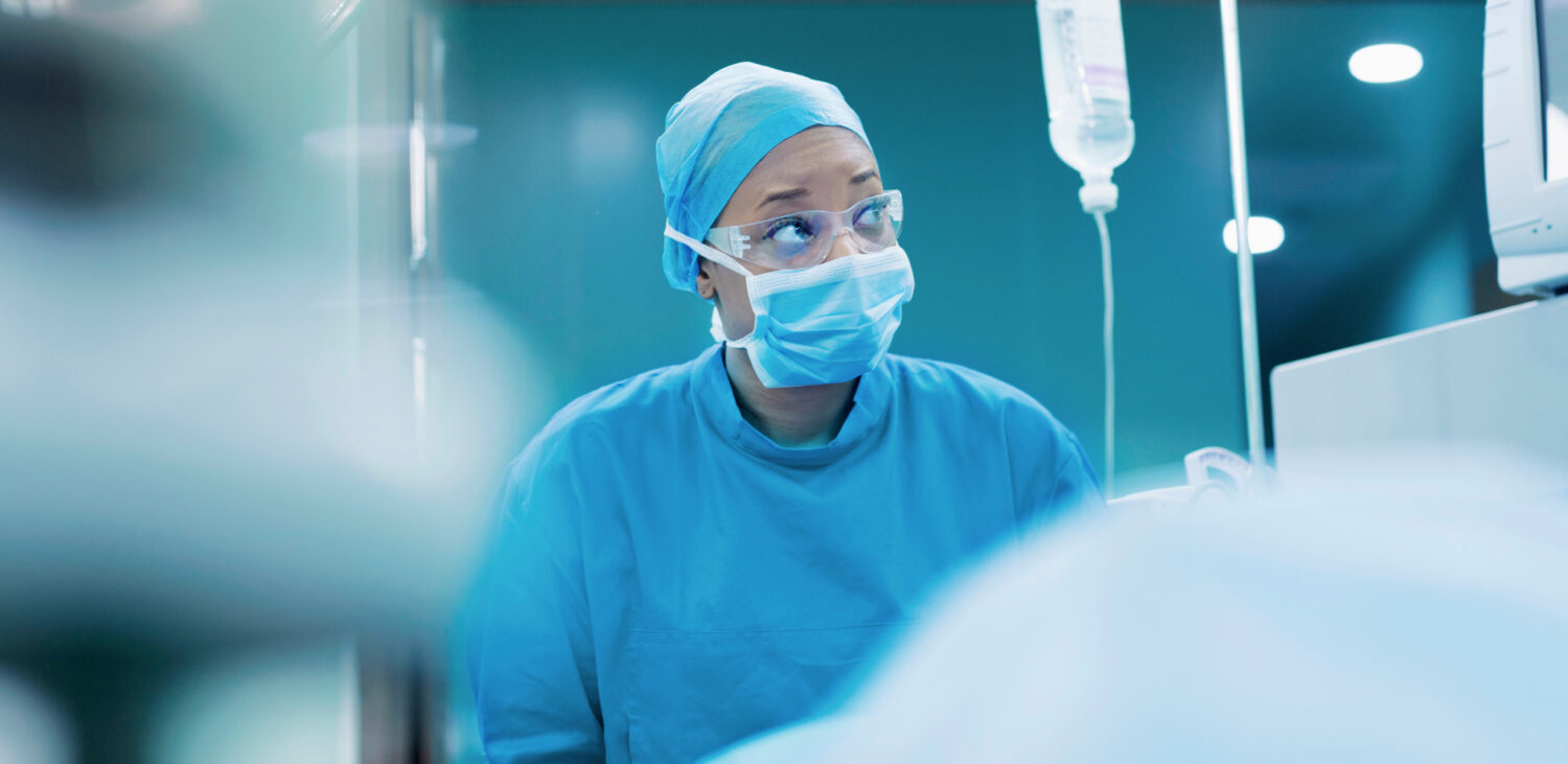 Veterinarian monitoring IV drip