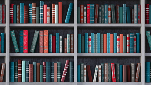 Books on a shelf
