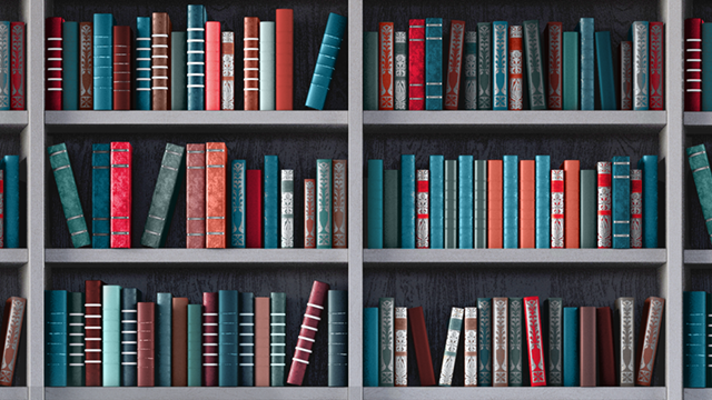 Books on a shelf