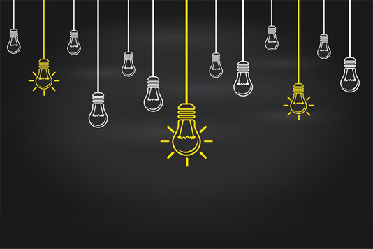 Drawing of lightbulbs
