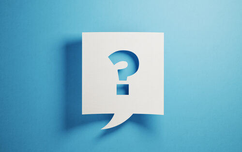 White Chat Bubble On Blue Background