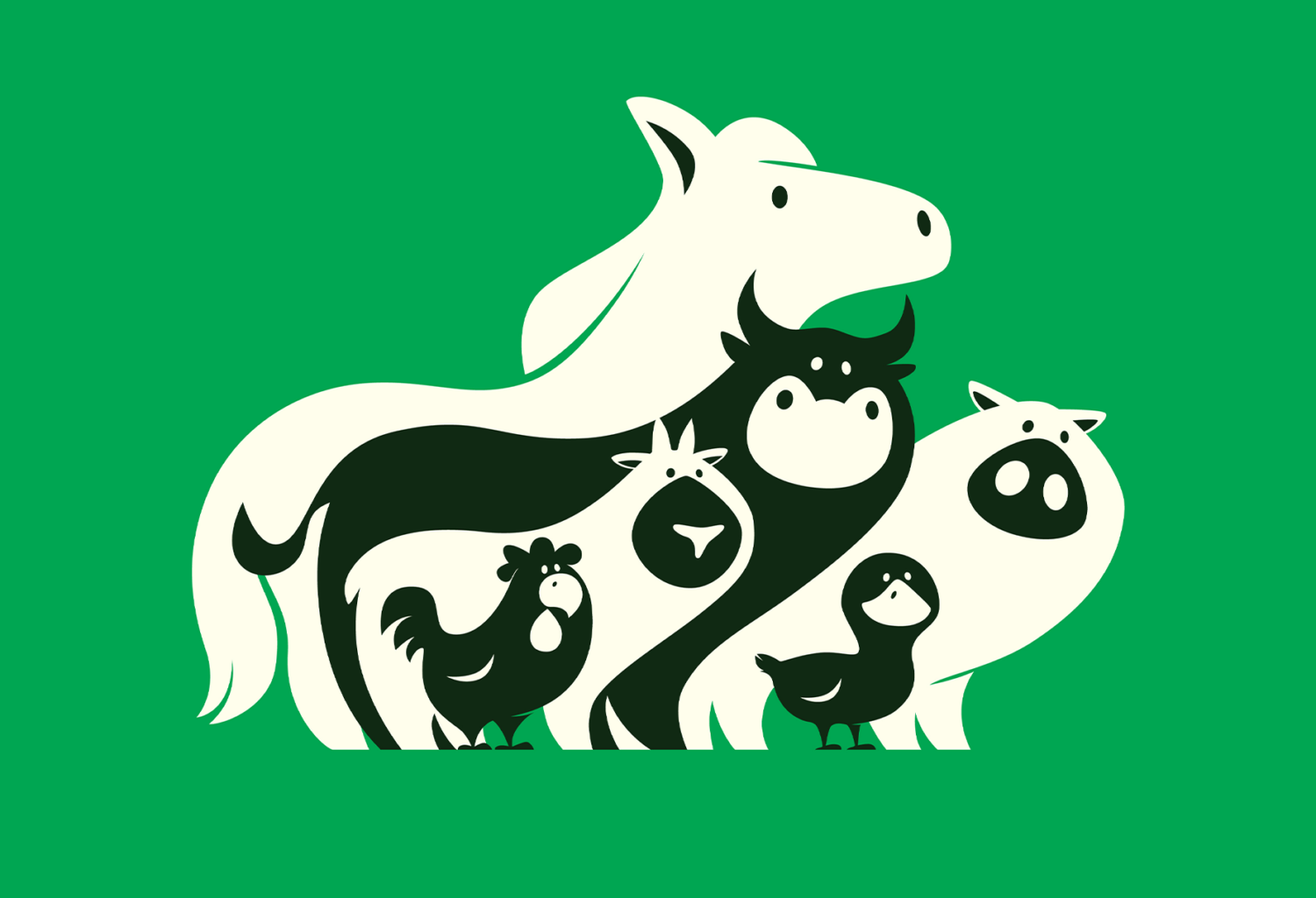 illustration of different farm animals