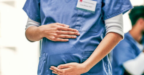 A pregnant veterinary technician.