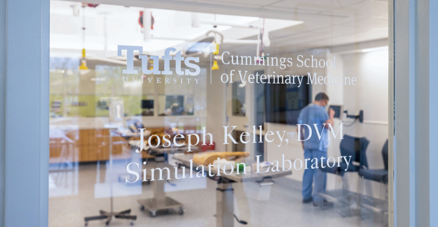 Door of Tufts University's Joseph Kelley, DVM Simulation Laboratory