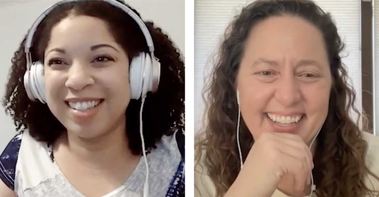Stills of Natalie Boursiquot, BS, RVT, and Liz Hughston, MEd, RVT, LVT, CVT, VTS (SAIM, ECC), during an episode of Central Line