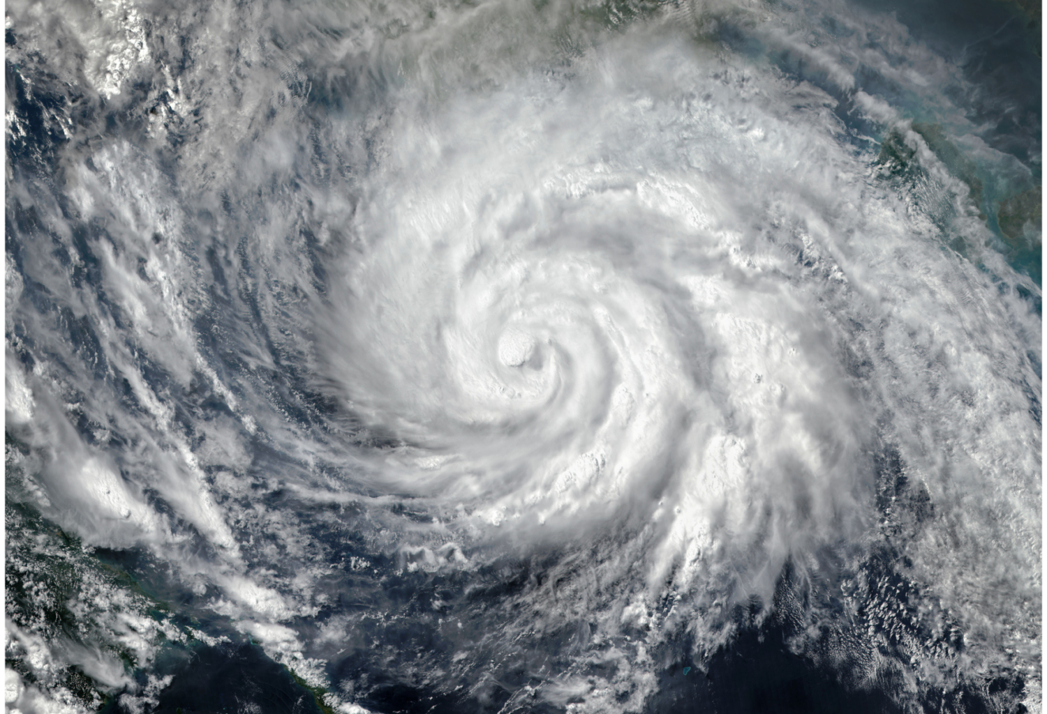 An overhead image of a hurricane